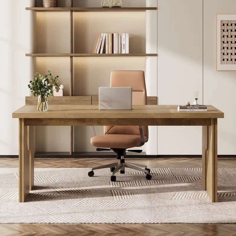 Scrivania rettangolare da ufficio da 160 cm con ripiano in MDF e gambe in metallo