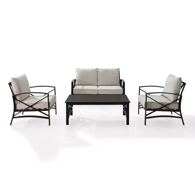 Set da salotto da esterno Kaplan, 4 pezzi - Crosley