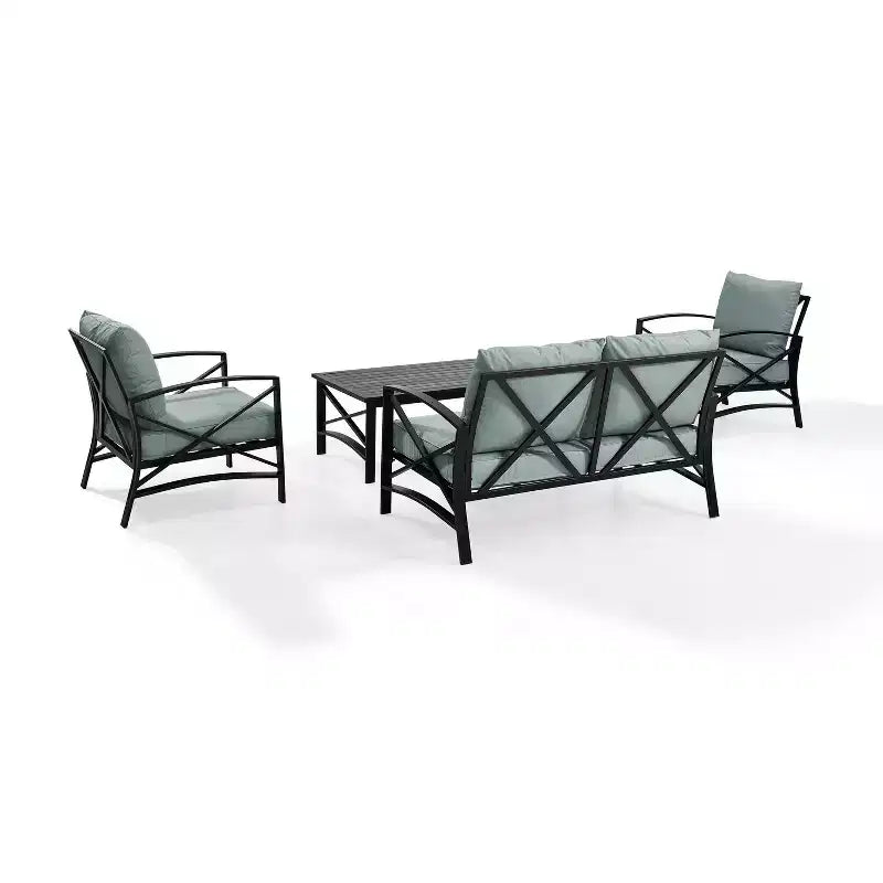 Set da salotto da esterno Kaplan, 4 pezzi - Crosley