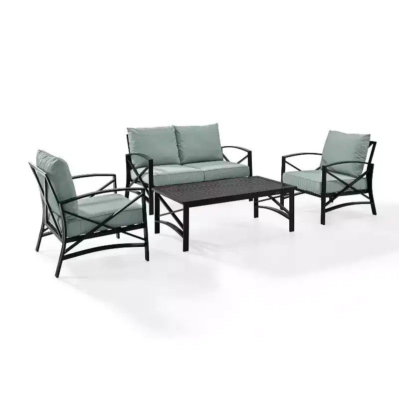 Set da salotto da esterno Kaplan, 4 pezzi - Crosley