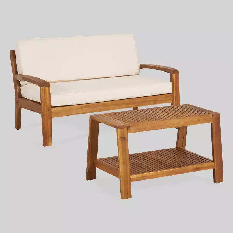 Set da conversazione per patio Grenada in legno di acacia 2 pz - Christopher Knight Home