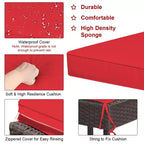 Set da pranzo Costway 3 pezzi con tavolo da bar e sedie in rattan sintetico per patio, giardino, con cuscini, rosso
