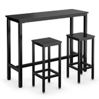 Set bar Costway da 3 pezzi, tavolo da colazione ad altezza bancone con sgabelli