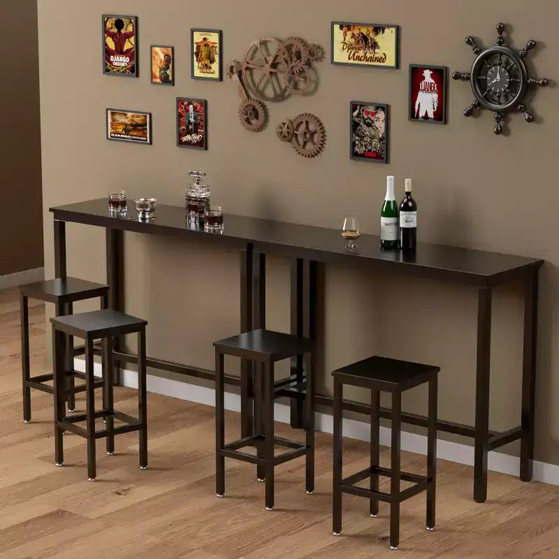 Set bar Costway da 3 pezzi, tavolo da colazione ad altezza bancone con sgabelli
