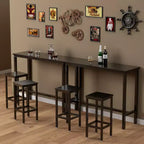 Set bar Costway da 3 pezzi, tavolo da colazione ad altezza bancone con sgabelli