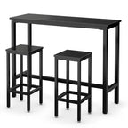 Set bar Costway da 3 pezzi, tavolo da colazione ad altezza bancone con sgabelli