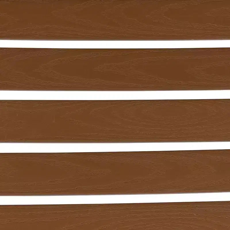 Set tavolo da patio 3 pezzi Emma e Oliver - Lamelle in poly teak sintetico - Tavolo quadrato da 35 con telaio in acciaio con 2 sedie impilabili in finto teak