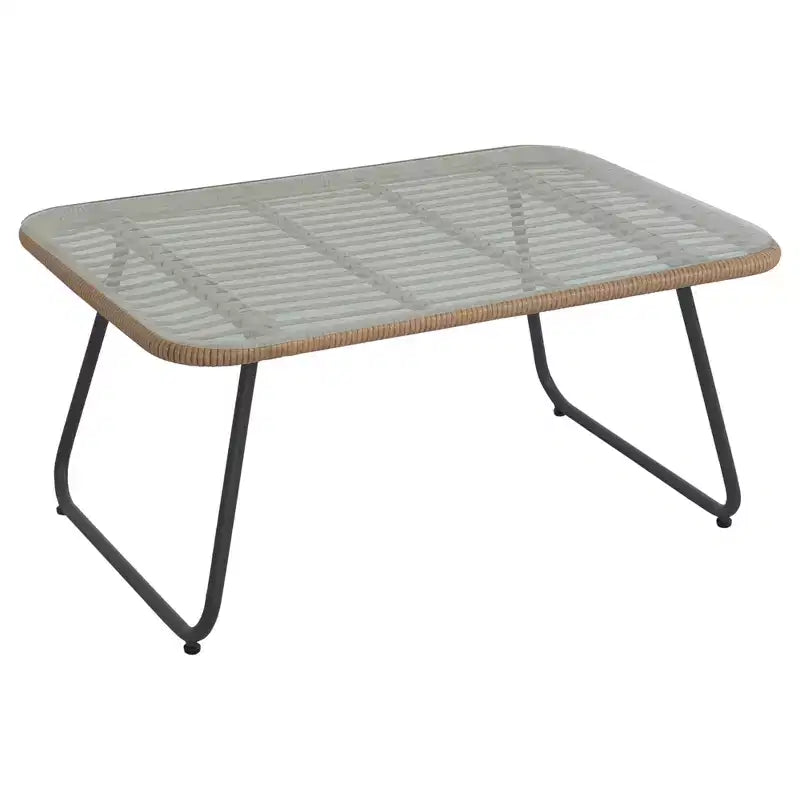 Northlight Set da Conversazione 4 pezzi in Rattan per Esterni Kingstown con Cuscini