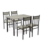Costway 5 Piece Dining Set Faux Marble Top Table 30'' and 4 Padded Seat Chairs W/ Metal Legs