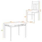 Costway Set da Pranzo 5 Pezzi con Tavolo in Finto Marmo Top 76cm e 4 Sedie Imbottite con Gambe in Metallo