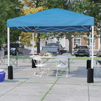 Set tenda pieghevole portatile per eventi/tailgate Flash Furniture - gazebo pop-up con ruote 3x3 m, tavolo pieghevole da 1,8 m, 4 sedie pieghevoli