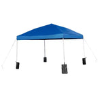 Set tenda pieghevole portatile per eventi/tailgate Flash Furniture - gazebo pop-up con ruote 3x3 m, tavolo pieghevole da 1,8 m, 4 sedie pieghevoli