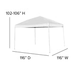 Set da tenda portatile Flash Furniture per portellone/eventi - Tenda a baldacchino a comparsa 10'x10', tavolo pieghevole a due ante da 6 piedi, set di 4 sedie pieghevoli
