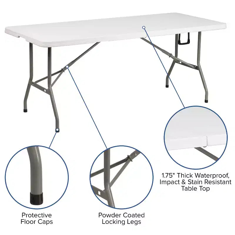 Set da tenda portatile Flash Furniture per portellone/eventi - Tenda a baldacchino a comparsa 10'x10', tavolo pieghevole a due ante da 6 piedi, set di 4 sedie pieghevoli