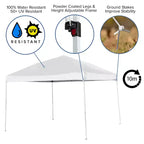 Set da tenda portatile Flash Furniture per portellone/eventi - Tenda a baldacchino a comparsa 10'x10', tavolo pieghevole a due ante da 6 piedi, set di 4 sedie pieghevoli