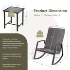 Set di 3 mobili da giardino Costway, composto da sedie a dondolo in rattan e tavolino, con cuscini per patio