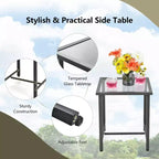 Set di 3 mobili da giardino Costway, composto da sedie a dondolo in rattan e tavolino, con cuscini per patio