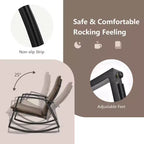 Set di 3 mobili da giardino Costway, composto da sedie a dondolo in rattan e tavolino, con cuscini per patio