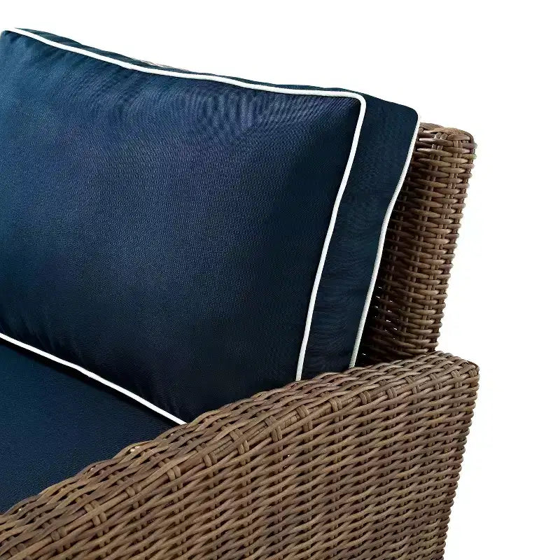 Set Conversazione da Esterno in Vimini Bradenton da 5 pezzi con Tavolo da Fuoco - Crosley