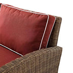 Set Conversazione da Esterno in Vimini Bradenton da 5 pezzi con Tavolo da Fuoco - Crosley