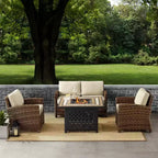 Set da 4 pezzi con braciere da esterno in acciaio Bradenton - Crosley