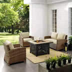 Set da 4 pezzi con braciere da esterno in acciaio Bradenton - Crosley