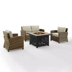Set da 4 pezzi con braciere da esterno in acciaio Bradenton - Crosley
