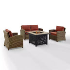 Set da 4 pezzi con braciere da esterno in acciaio Bradenton - Crosley