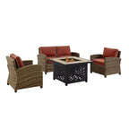 Set da 4 pezzi con braciere da esterno in acciaio Bradenton - Crosley