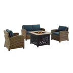 Set da 4 pezzi con braciere da esterno in acciaio Bradenton - Crosley