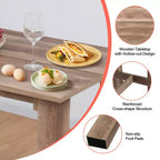 Costway Set da Pranzo 5 Pezzi, Tavolo Rettangolare Altezza Bancone da Cucina con 4 Sgabelli da Bar