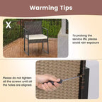 Set di mobili da giardino Costway da 3 pezzi, sedie e tavolino in rattan intrecciato con cuscini, ultra resistenti