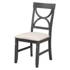 Set tavolo da pranzo rustico in legno da 6 pezzi con tavolo e sedie imbottite - ModernLuxe