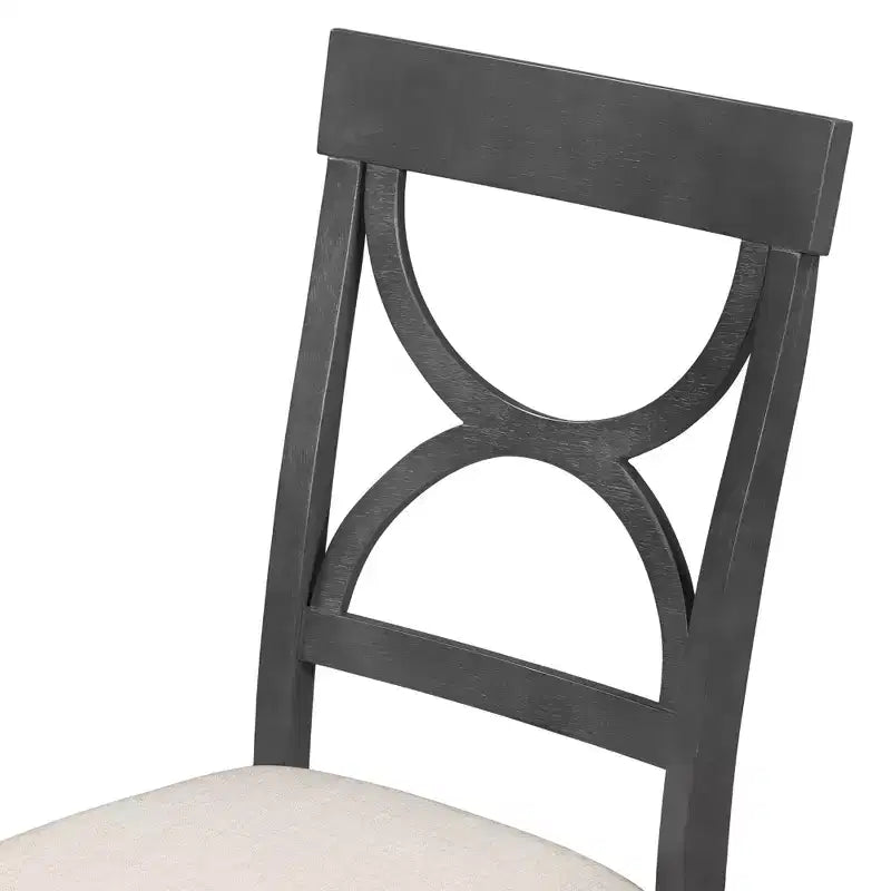 Set tavolo da pranzo rustico in legno da 6 pezzi con tavolo e sedie imbottite - ModernLuxe