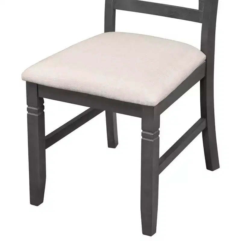 Set tavolo da pranzo rustico in legno da 6 pezzi con tavolo e sedie imbottite - ModernLuxe