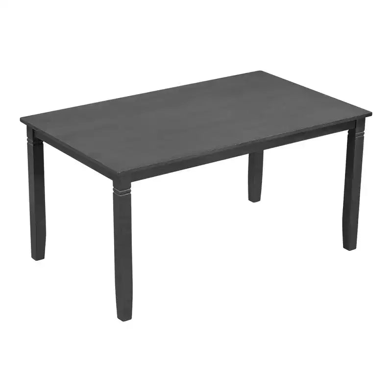 Set tavolo da pranzo rustico in legno da 6 pezzi con tavolo e sedie imbottite - ModernLuxe