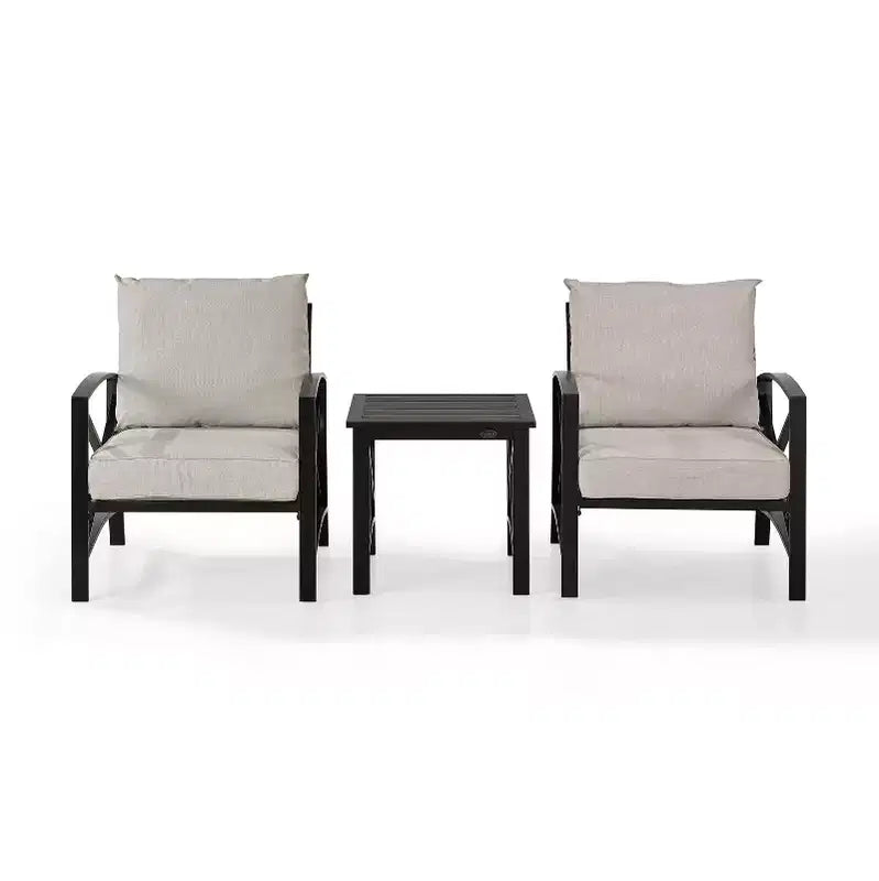 Set da esterno 3 pezzi Crosley Kaplan con 2 sedie e tavolino
