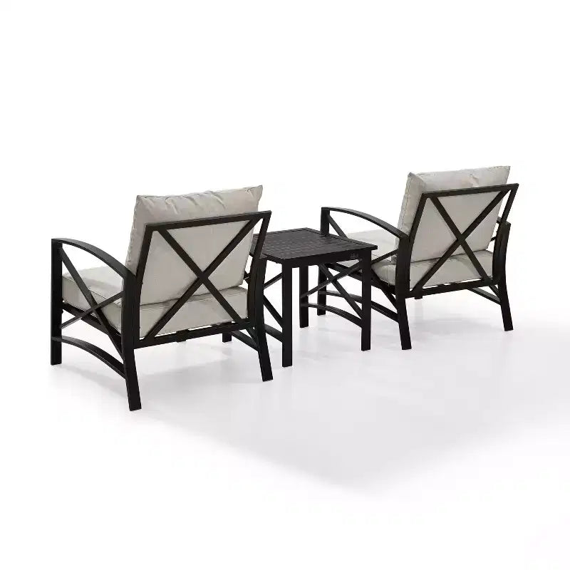 Set da esterno 3 pezzi Crosley Kaplan con 2 sedie e tavolino