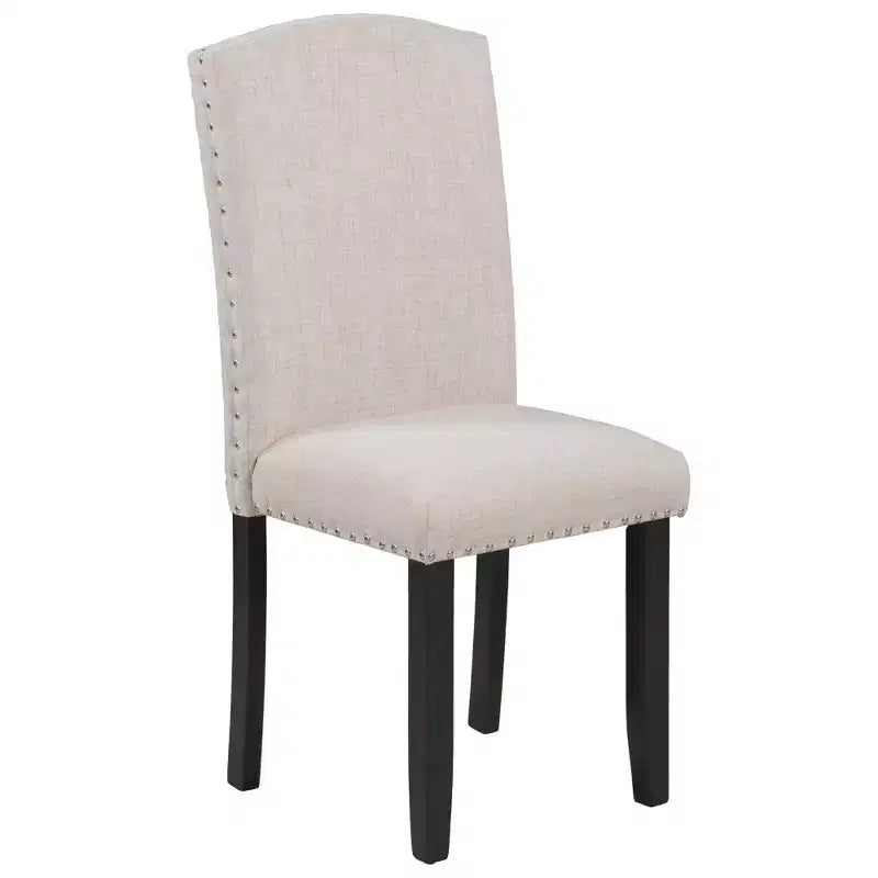 Set da pranzo in legno da 6 pezzi, tavolo rettangolare con gambe a V, 4 sedie imbottite e panca, Bianco-ModernLuxe