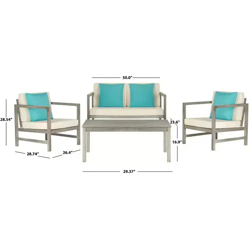 Set da patio Montez da 4 pezzi - Interno/Esterno - PAT7030 - Safavieh