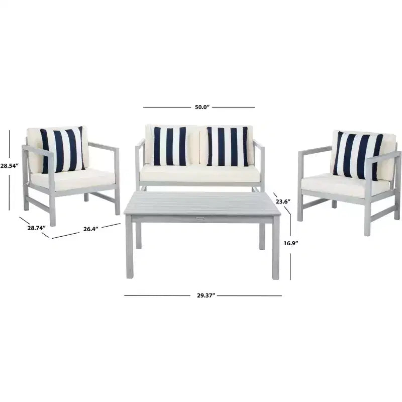 Set da patio Montez da 4 pezzi - Interno/Esterno - PAT7030 - Safavieh