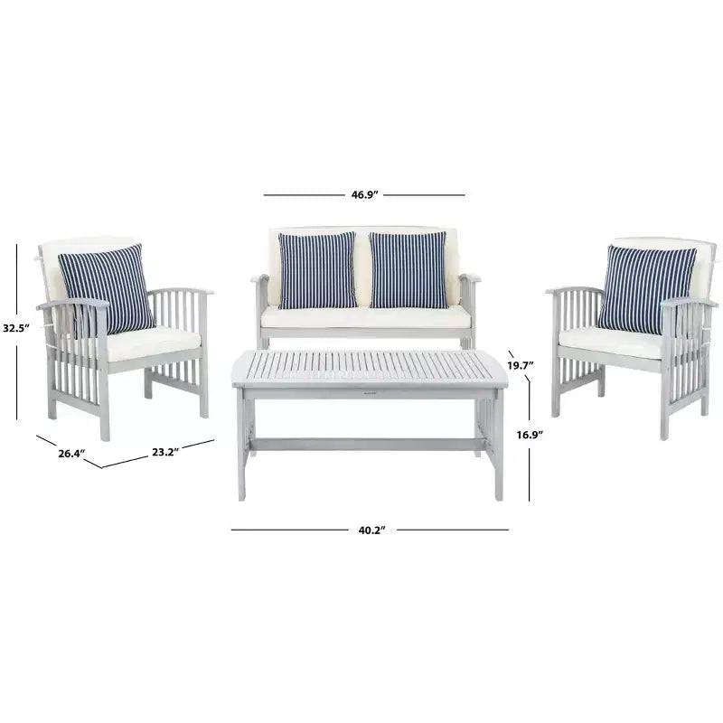 Set da patio Rocklin 4 pezzi - Interno/Esterno - PAT7007 - Safavieh