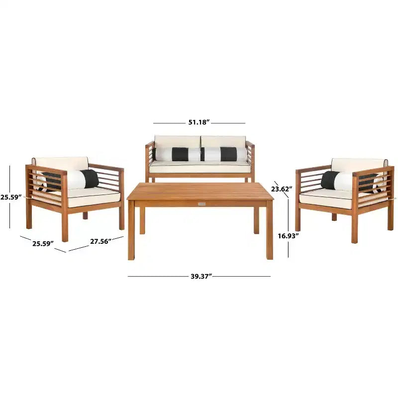Set da patio Alda 4 pezzi - Per interni/esterni - PAT7033 - Safavieh