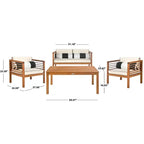 Set da patio Alda 4 pezzi - Per interni/esterni - PAT7033 - Safavieh