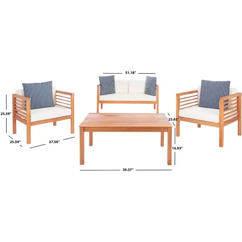 Set da patio Alda 4 pezzi - Per interni/esterni - PAT7033 - Safavieh