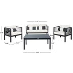 Set da patio Alda 4 pezzi - Per interni/esterni - PAT7033 - Safavieh