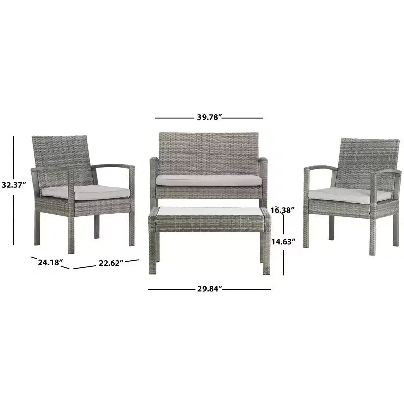 Set da Salotto Bassey 4 Pezzi - Interno/Esterno - PAT7507 - Safavieh