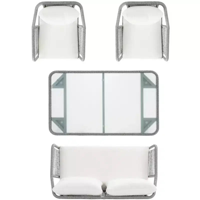Set da salotto a 4 pezzi in corda Torsla - Interno/Esterno - PAT7520 - Safavieh