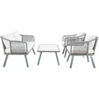 Set da salotto a 4 pezzi in corda Torsla - Interno/Esterno - PAT7520 - Safavieh