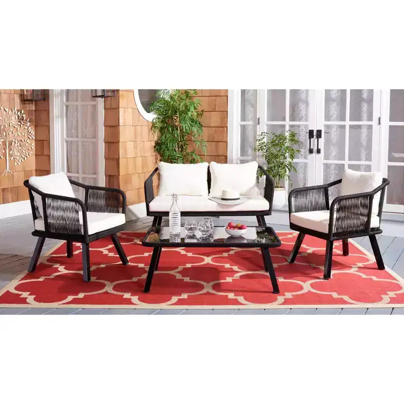 Set da salotto a 4 pezzi in corda Torsla - Interno/Esterno - PAT7520 - Safavieh